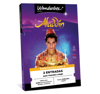 Cofre Regalo Aladdin - 2 entradas para 1 espectáculo | Wonderbox Connect